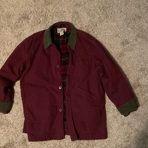 L.L Bean Men's Original Field/Barn Coat with Wool Liner - Burgundy Red - XL